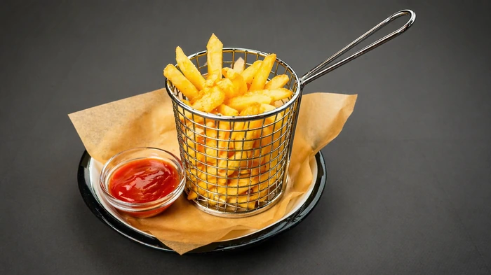 French fries with ketchup