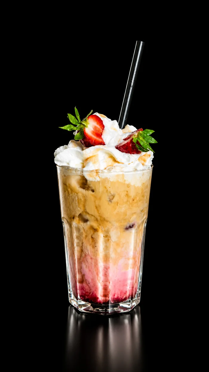 Iced strawberry coffee